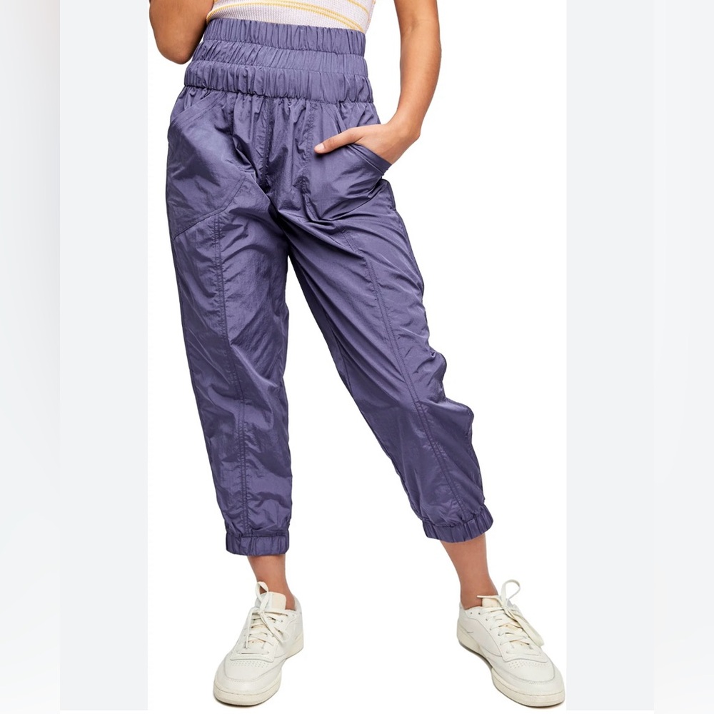 Free People Movement Women Purple The Way Home High Rise Nylon Jogger Pant